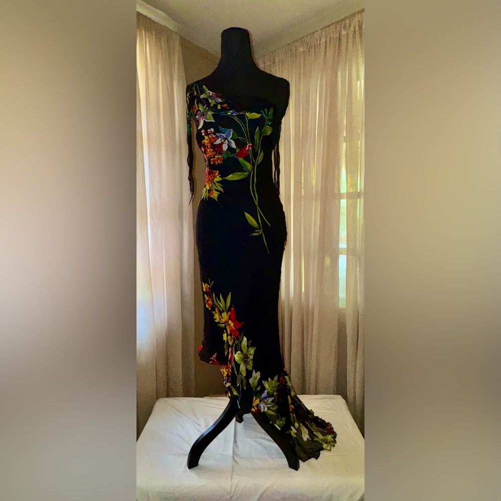 Cache vintage floral asymmetrical gown 4